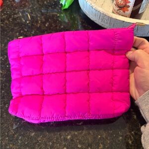 Vibrant Pink Quilted Pouch
